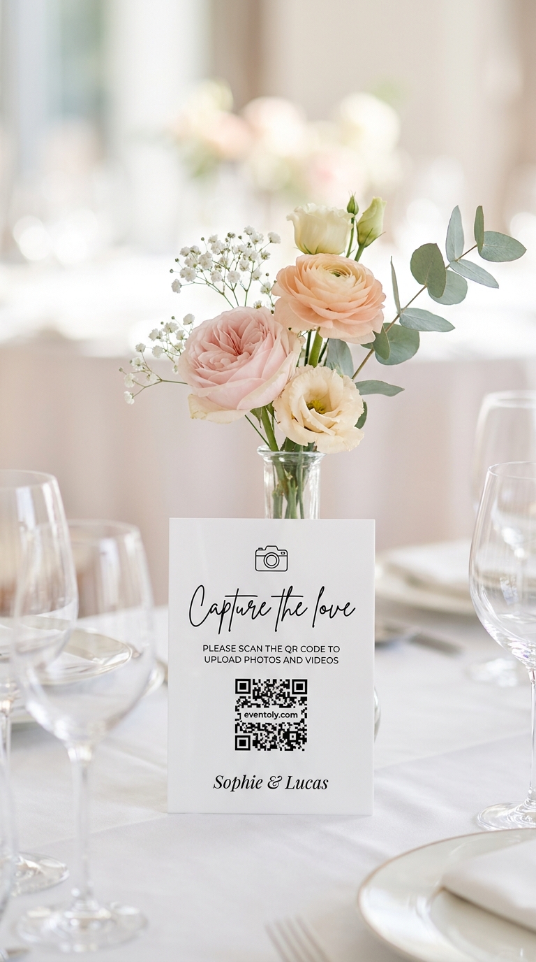 Wedding photo 4 collected with Eventoly QR code
